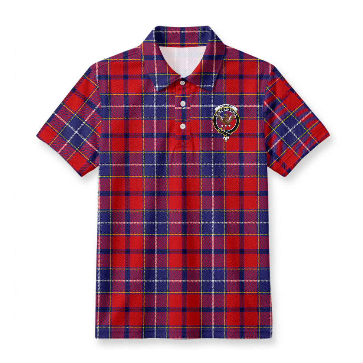 Wishart Dress Tartan Crest Birdseye Mesh Polo Shirt