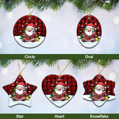 Ewing Tartan Christmas Ceramic Ornament - Scottish Santa Style