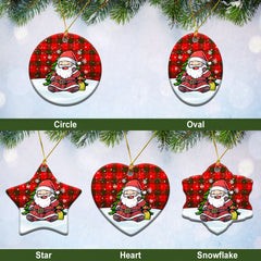 Adair Modern Tartan Christmas Ceramic Ornament - Scottish Santa Style