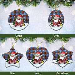 Anderson Modern Tartan Christmas Ceramic Ornament - Scottish Santa Style