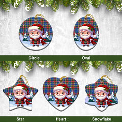 Beaton Modern Tartan Christmas Ceramic Ornament - Santa Claus In Kilt Style