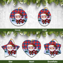 Blane Tartan Christmas Ceramic Ornament - Santa Claus In Kilt Style