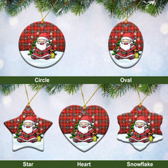 Fraser (of Lovat) Weathered Tartan Christmas Ceramic Ornament - Scottish Santa Style