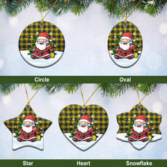 Fraser (of Lovat) Yellow Tartan Christmas Ceramic Ornament - Scottish Santa Style