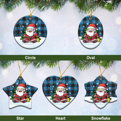 Garden Tartan Christmas Ceramic Ornament - Scottish Santa Style