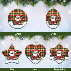 Gibson Tartan Christmas Ceramic Ornament - Scottish Santa Style