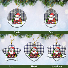 Hannay Modern Tartan Christmas Ceramic Ornament - Scottish Santa Style