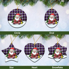 MacDonald Dress Modern Tartan Christmas Ceramic Ornament - Scottish Santa Style