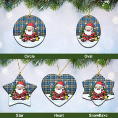 Napier Ancient Tartan Christmas Ceramic Ornament - Scottish Santa Style