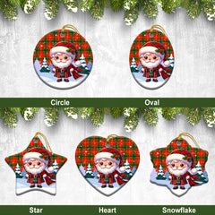 Turnbull Dress Tartan Christmas Ceramic Ornament - Santa Claus In Kilt Style