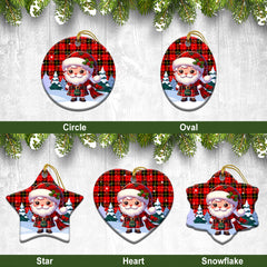 Wallace Hunting Red Tartan Christmas Ceramic Ornament - Santa Claus In Kilt Style