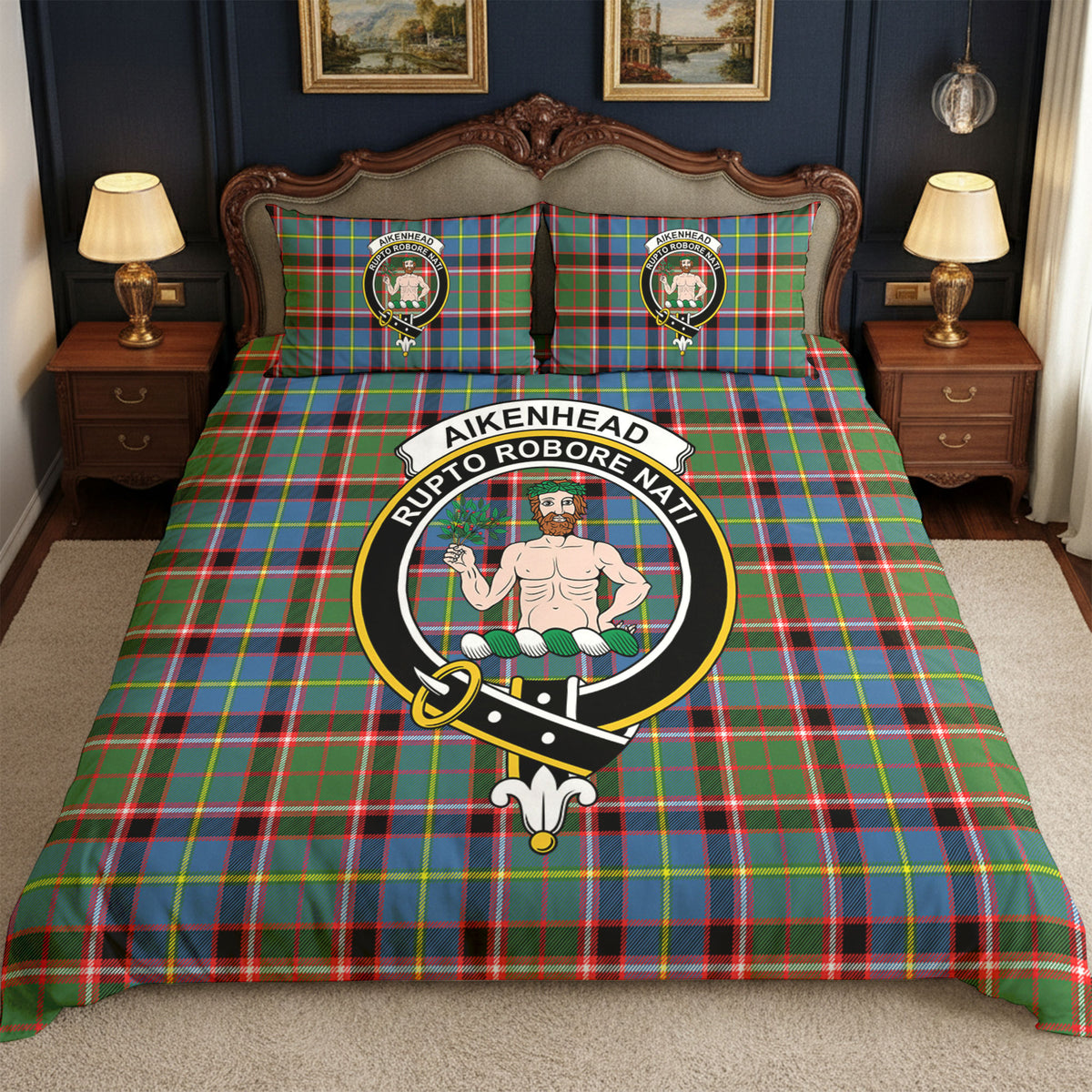 Aikenhead Tartan Crest Bedding Set