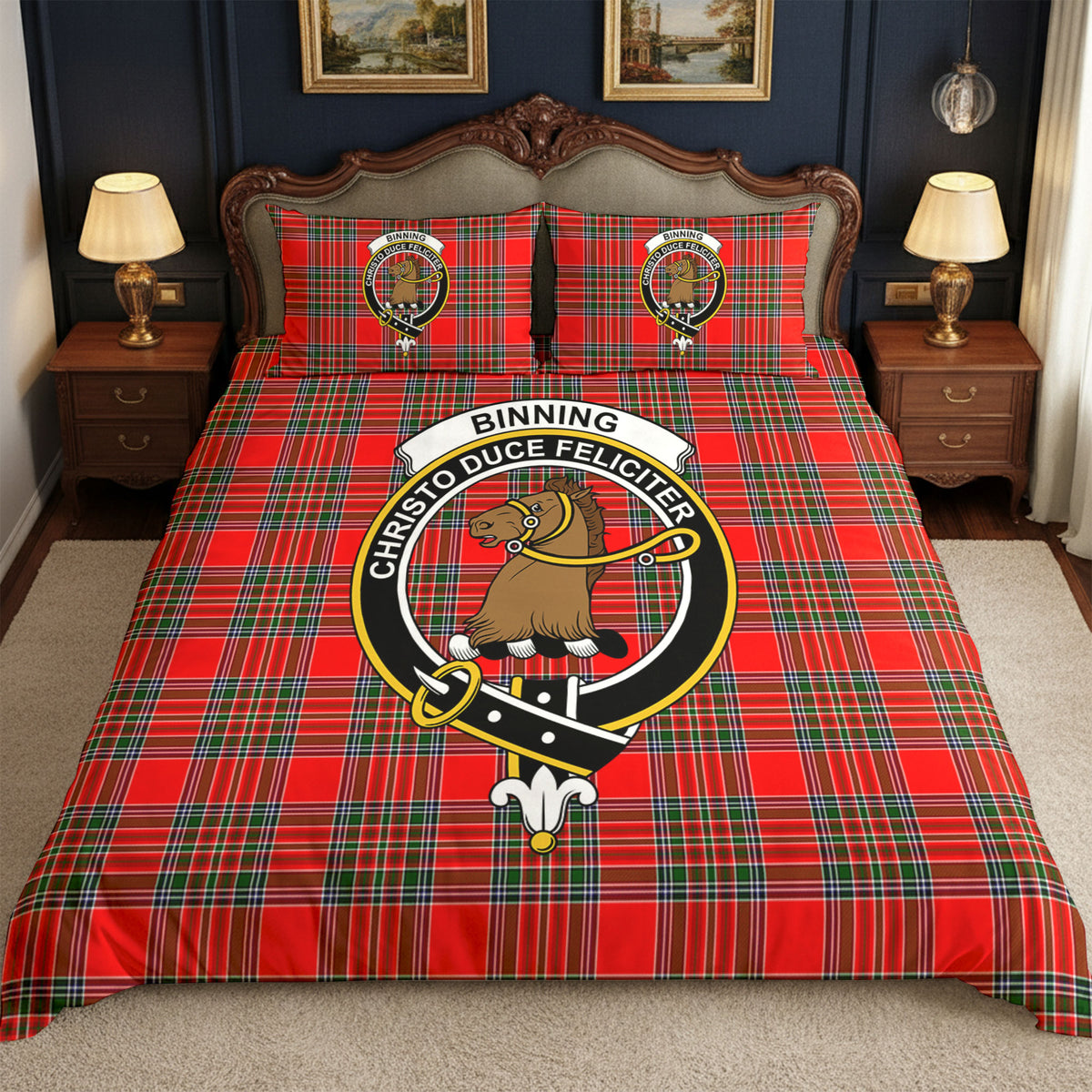 Binning (of Wallifoord) Tartan Crest Bedding Set