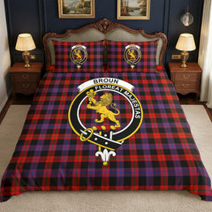 Broun Modern Tartan Crest Bedding Set