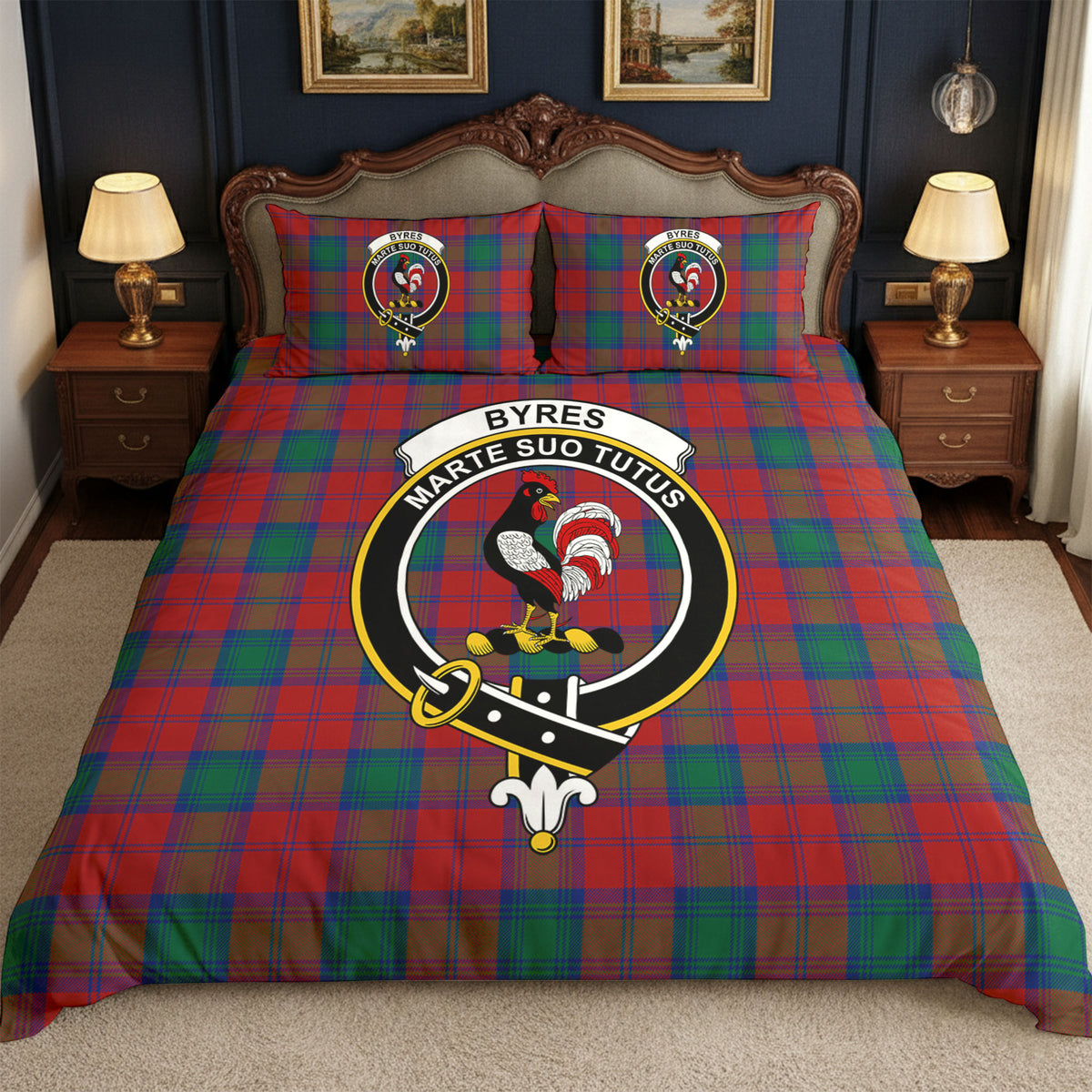 Byres Tartan Crest Bedding Set