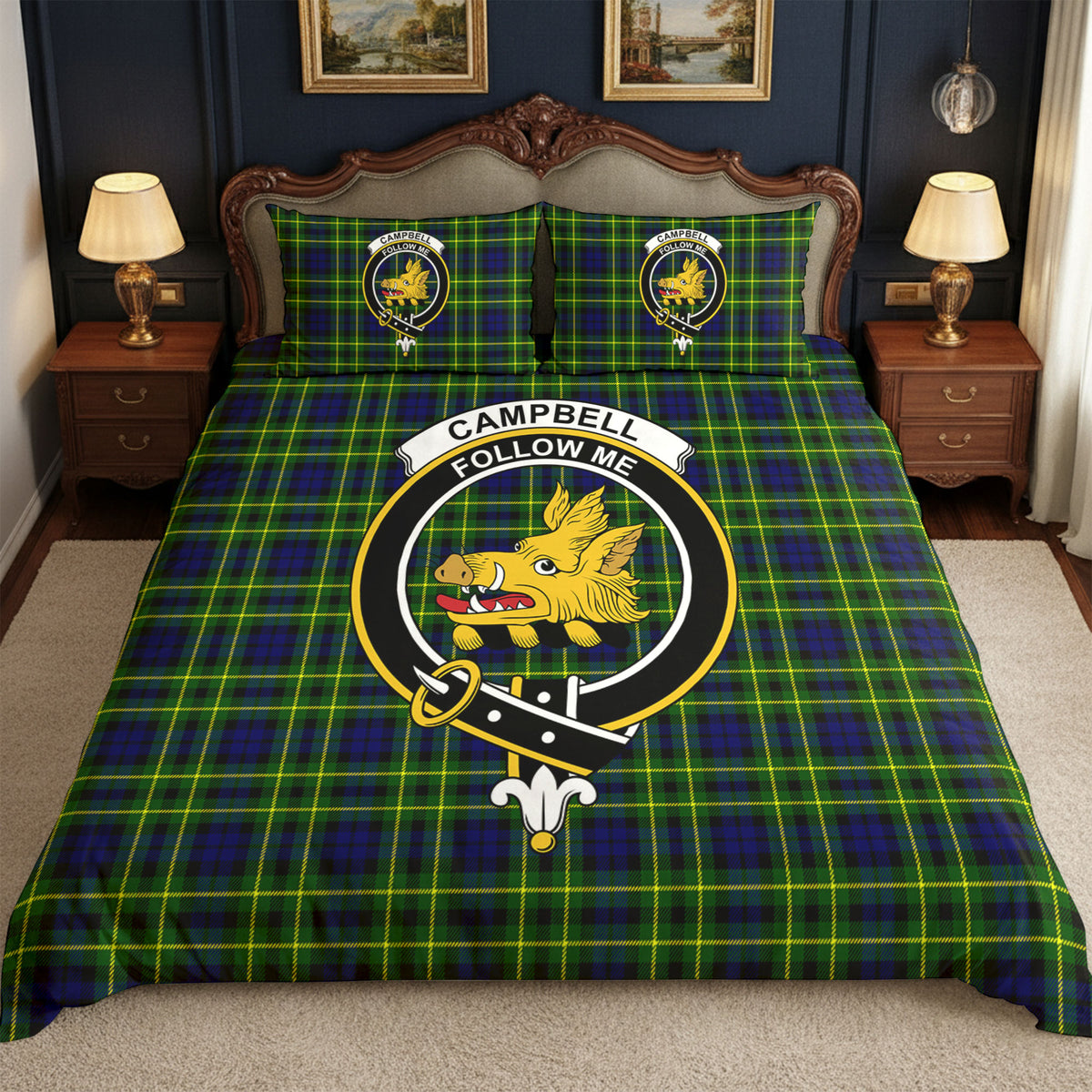 Campbell of Breadalbane Modern Tartan Crest Bedding Set