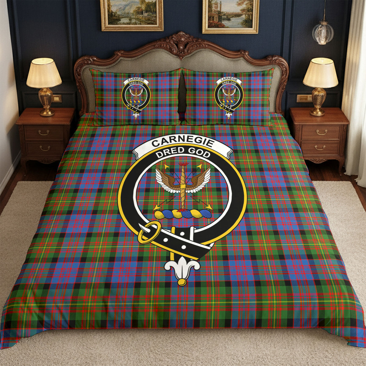 Carnegie Ancient Tartan Crest Bedding Set