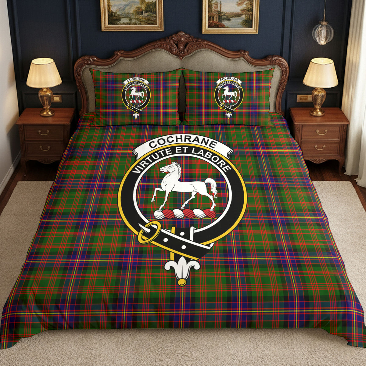 Cochrane Modern Tartan Crest Bedding Set