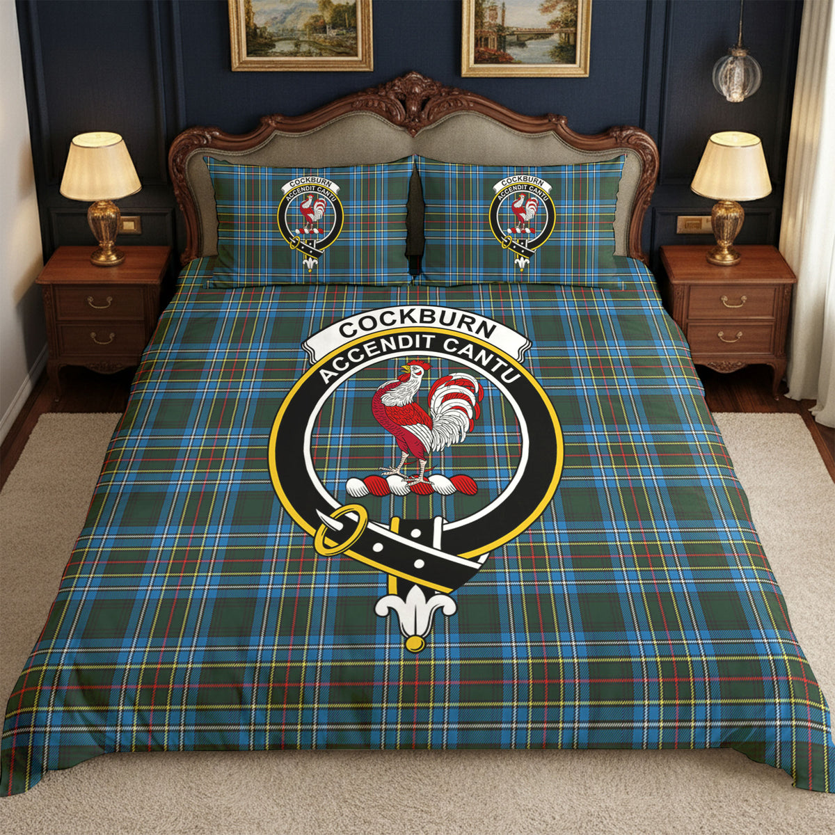 Cockburn Modern Tartan Crest Bedding Set