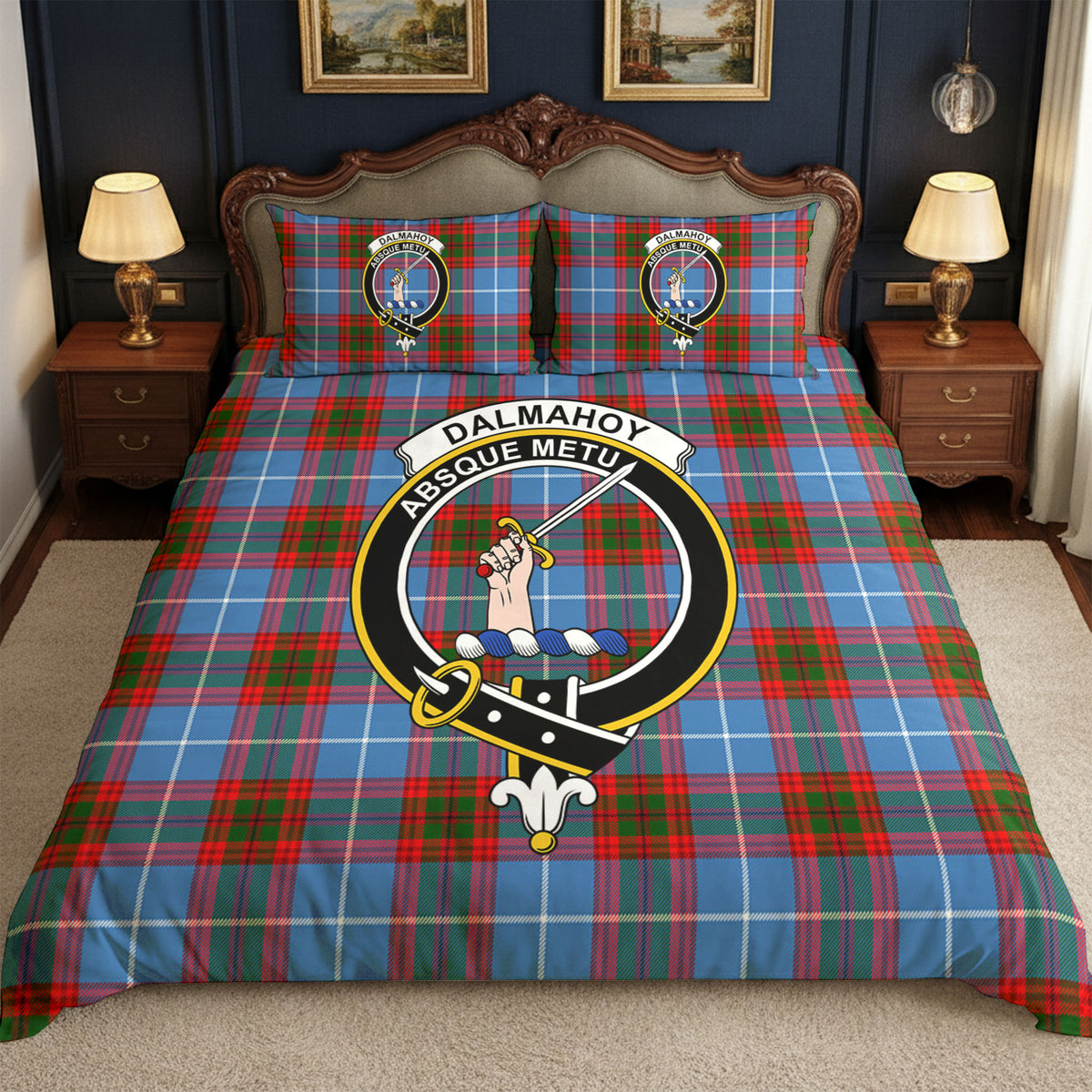 Dalmahoy Tartan Crest Bedding Set