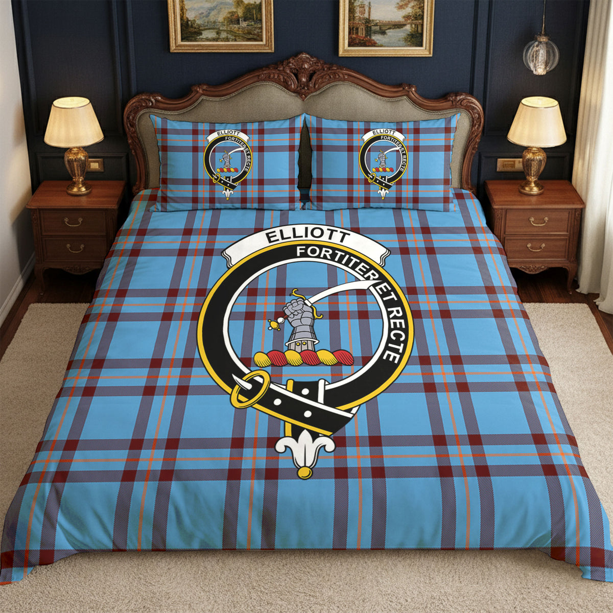 Elliott Ancient Tartan Crest Bedding Set