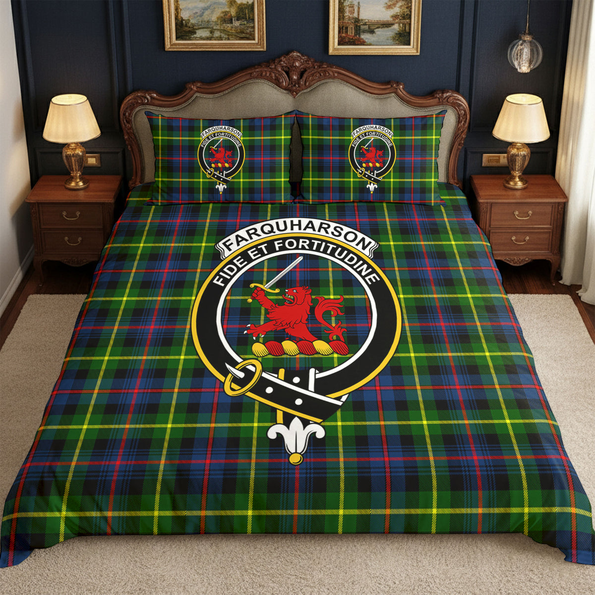 Farquharson Modern Tartan Crest Bedding Set
