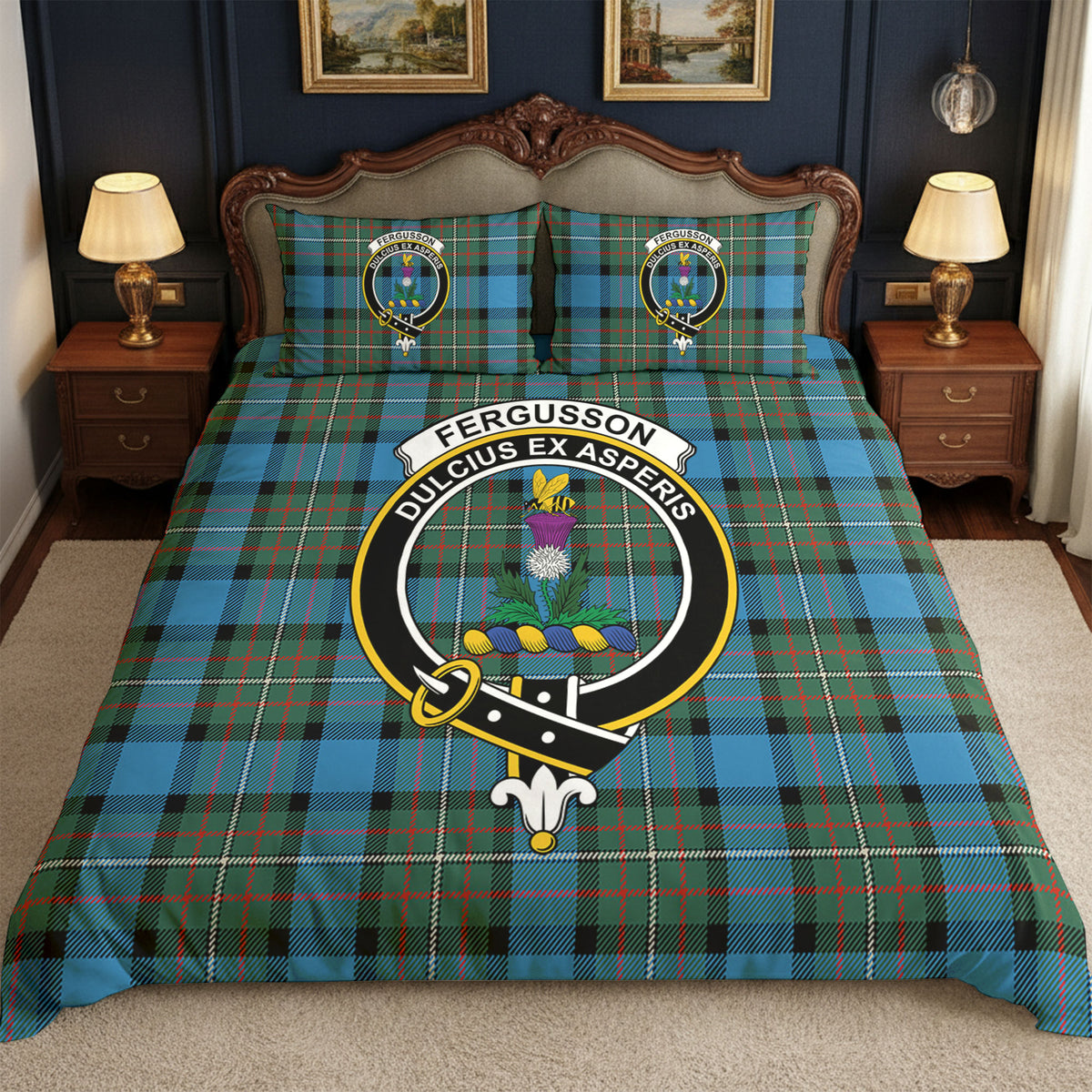 Fergusson Ancient Tartan Crest Bedding Set