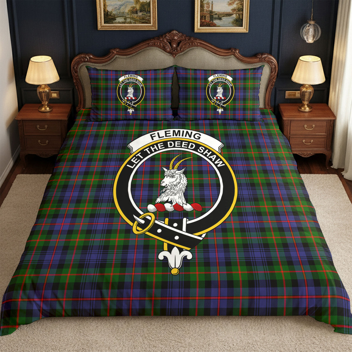 Fleming Tartan Crest Bedding Set