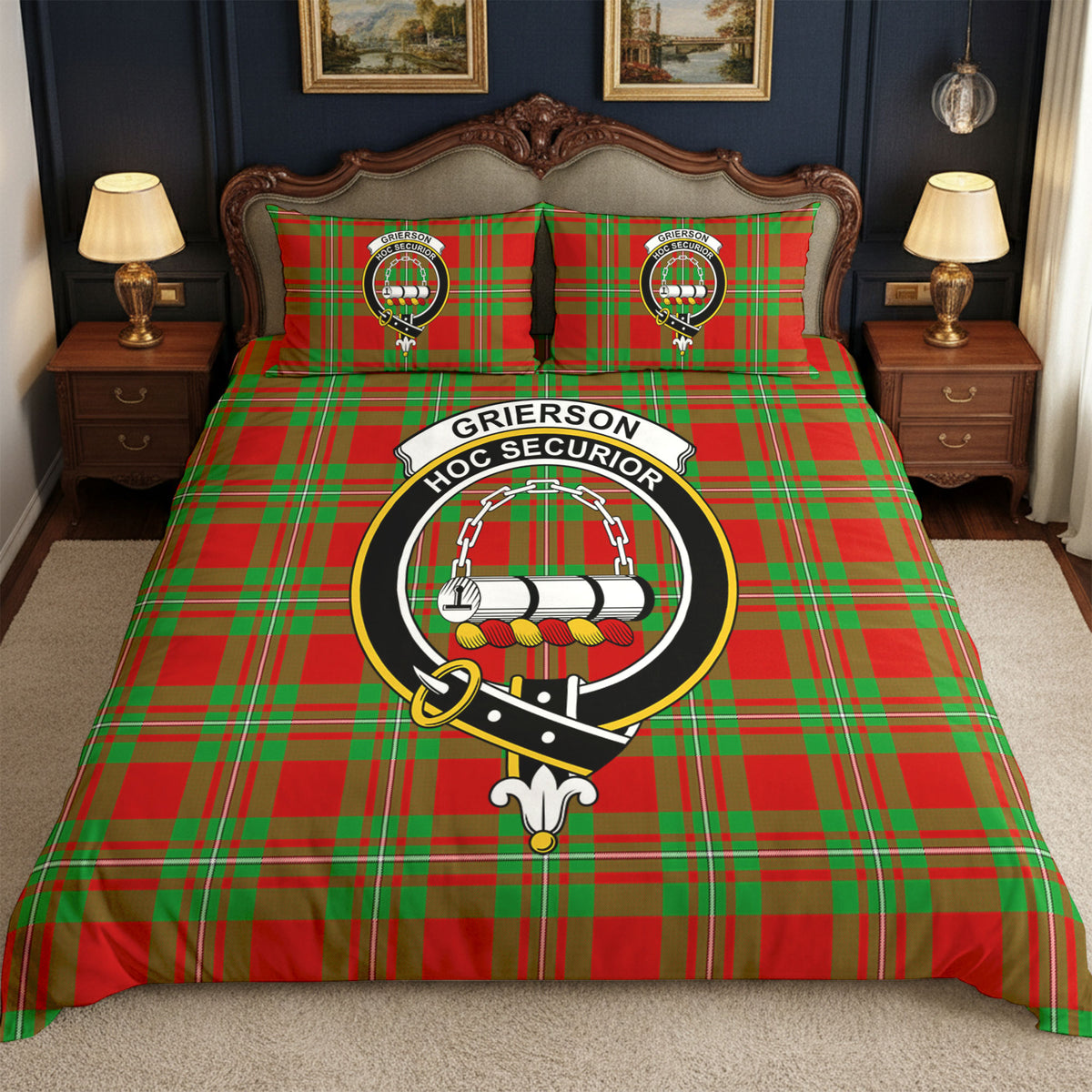 Grierson Tartan Crest Bedding Set