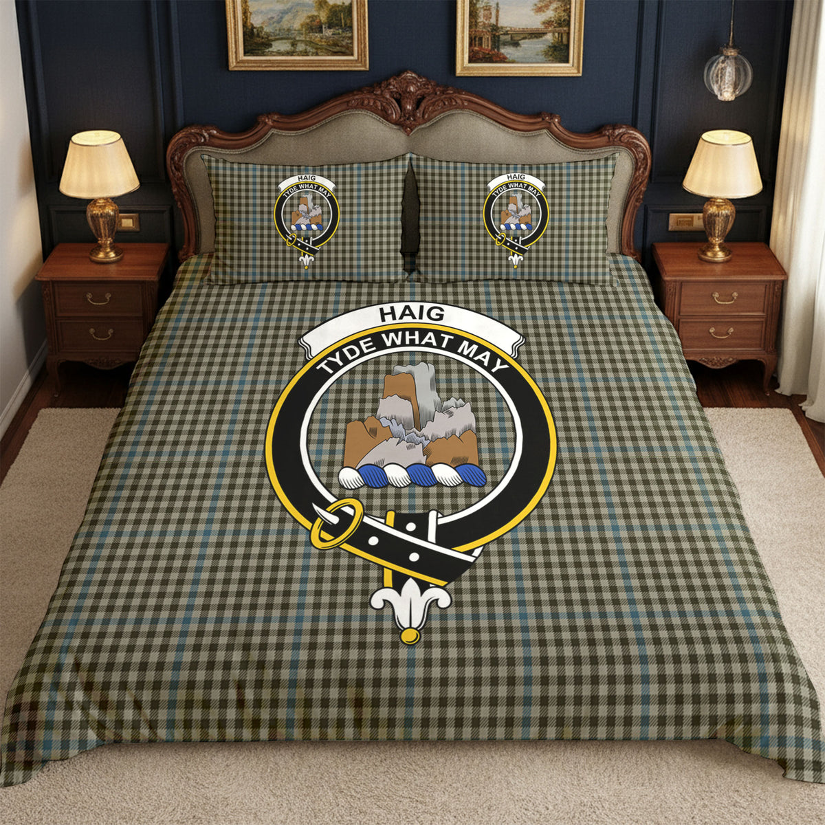 Haig Check Tartan Crest Bedding Set