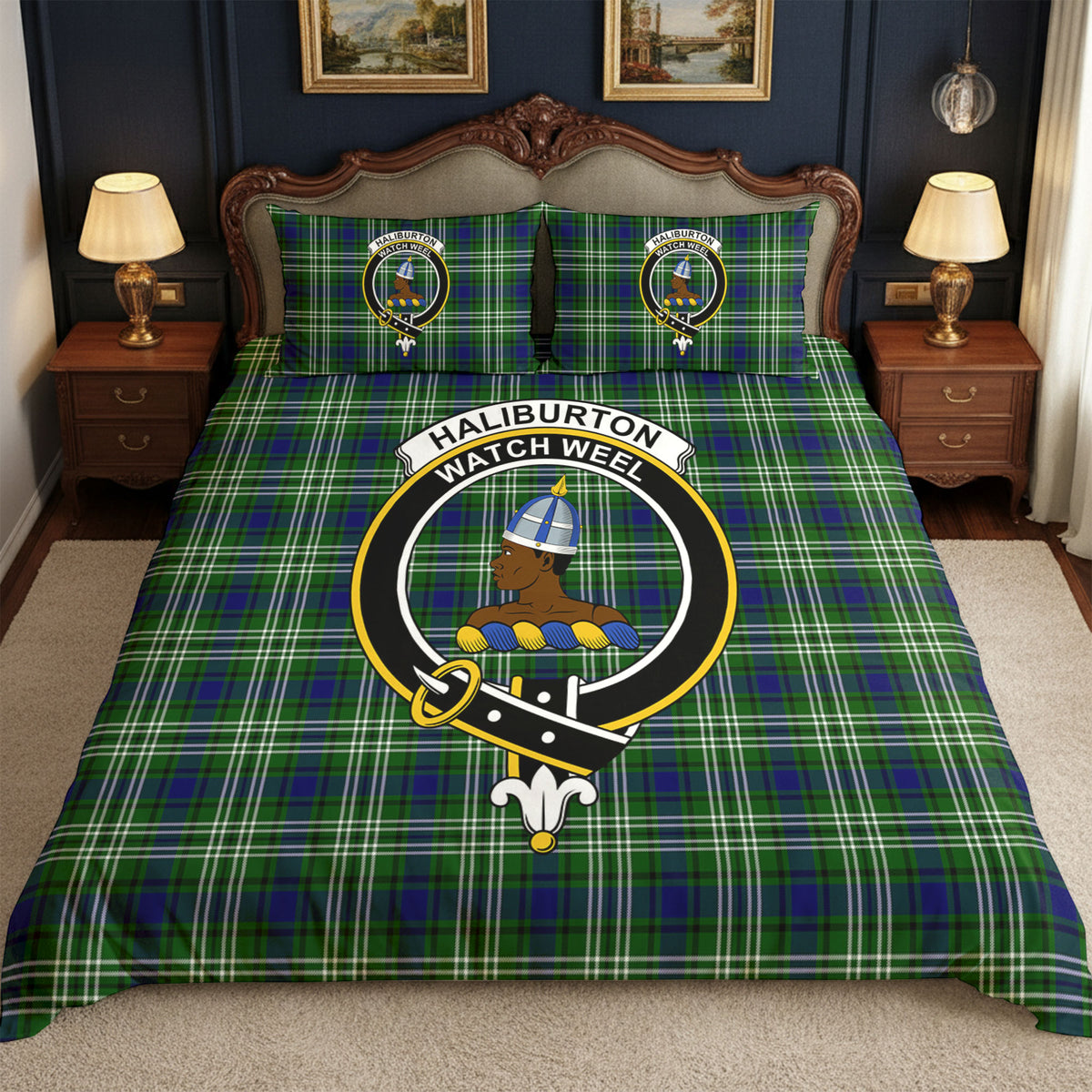 Haliburton Tartan Crest Bedding Set