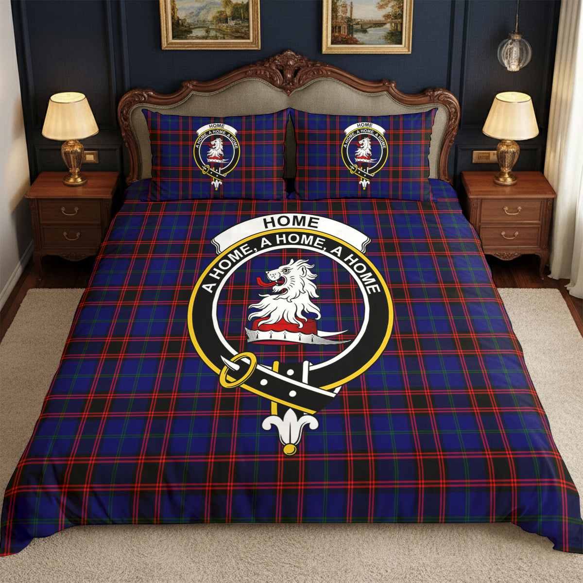 Home Modern Tartan Crest Bedding Set