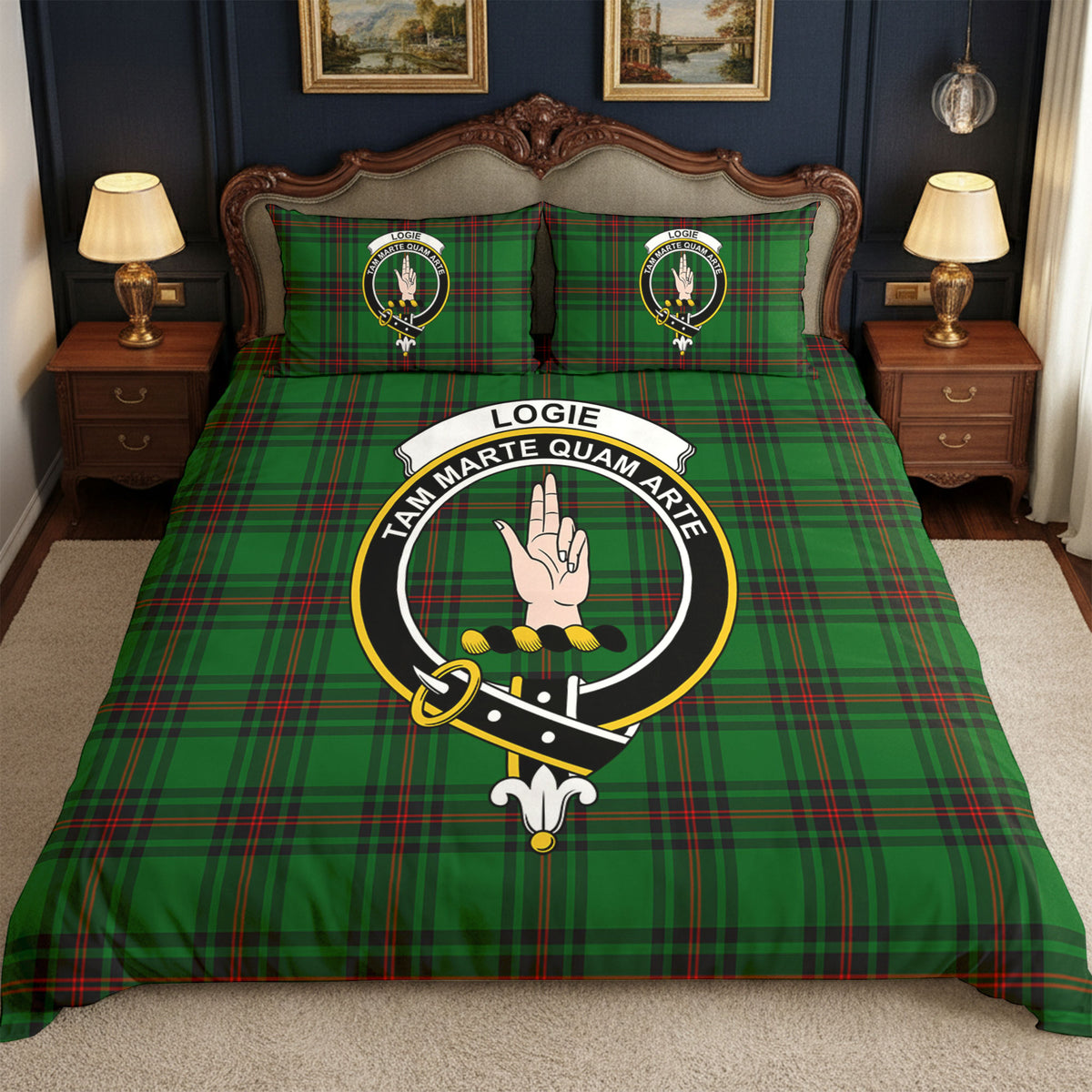 Logie Tartan Crest Bedding Set