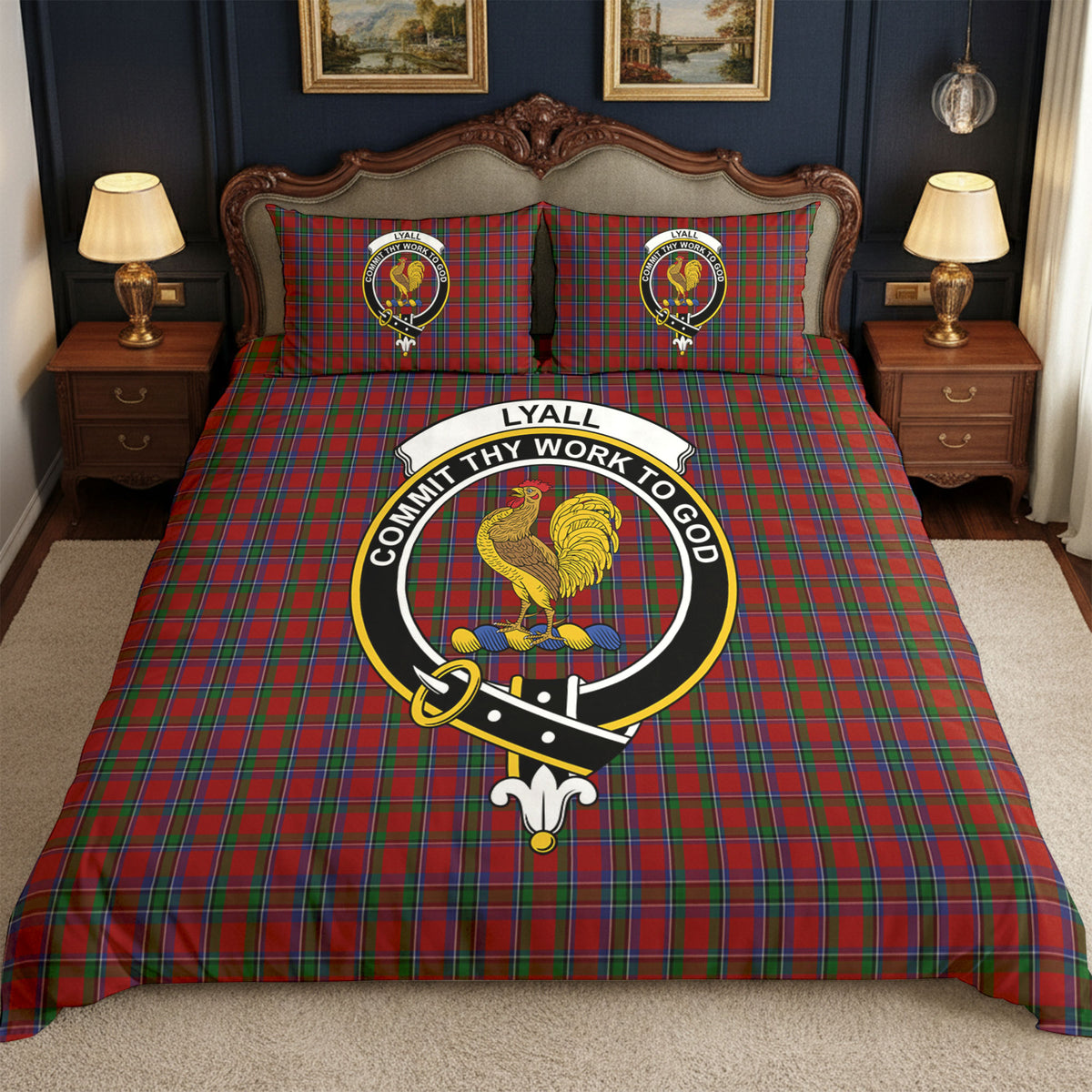 Lyall Tartan Crest Bedding Set