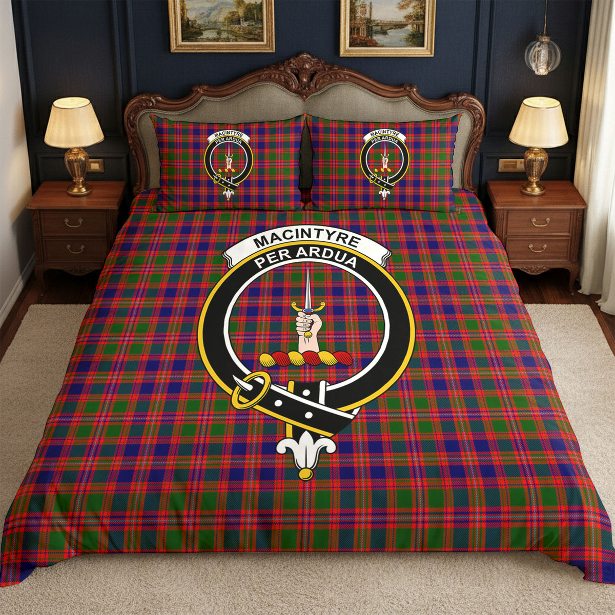 MacIntyre Modern Tartan Crest Bedding Set