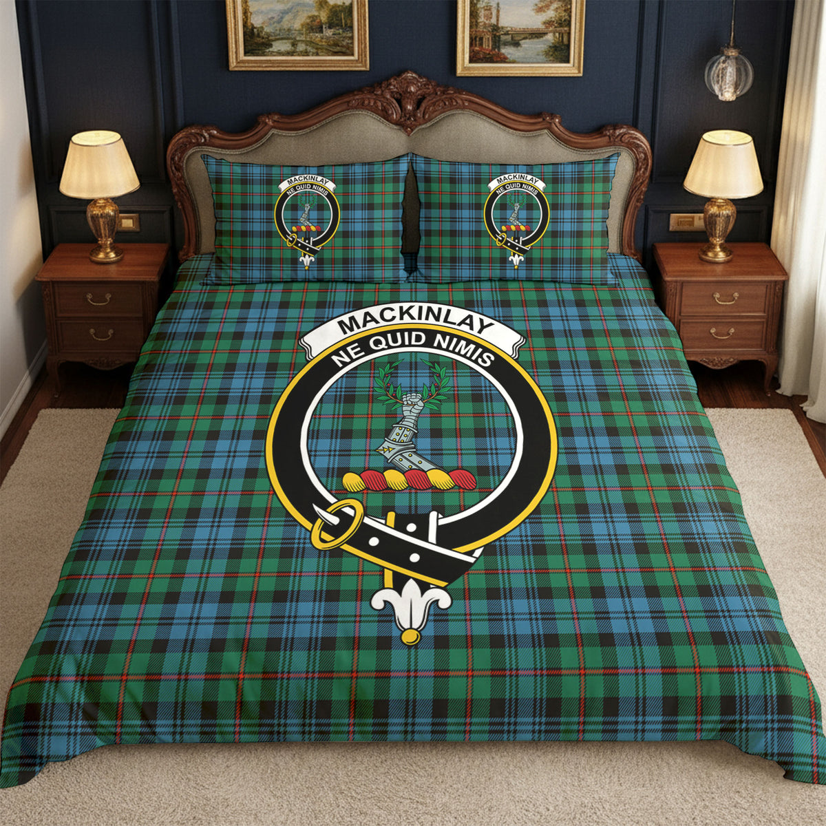 MacKinlay Ancient Tartan Crest Bedding Set