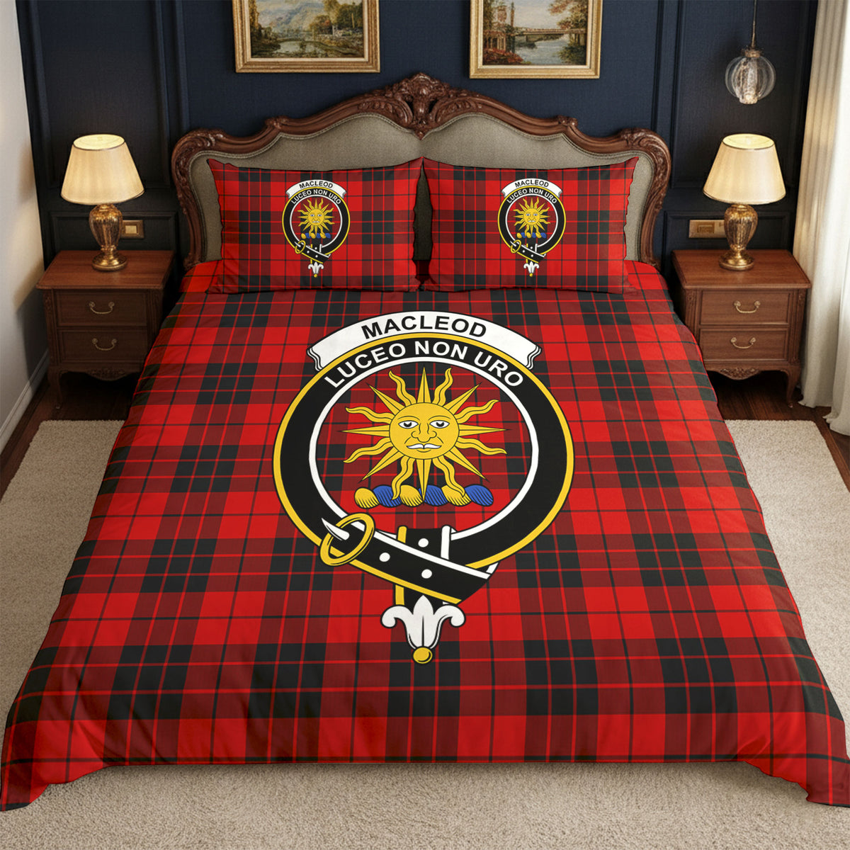 MacLeod of Raasay Tartan Crest Bedding Set