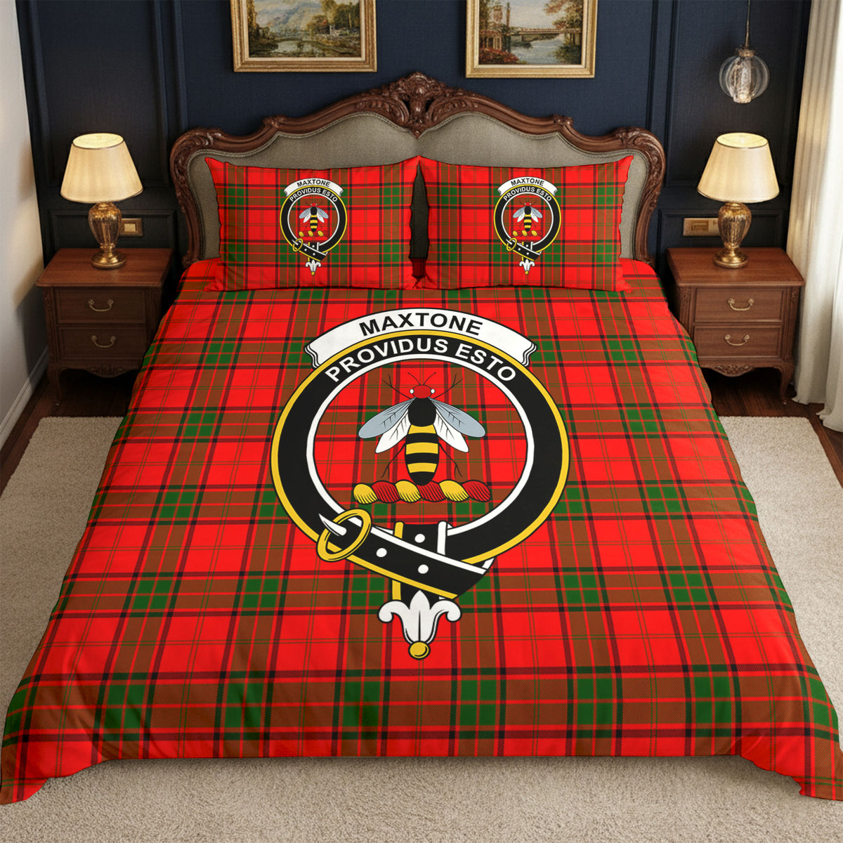 Maxtone Tartan Crest Bedding Set