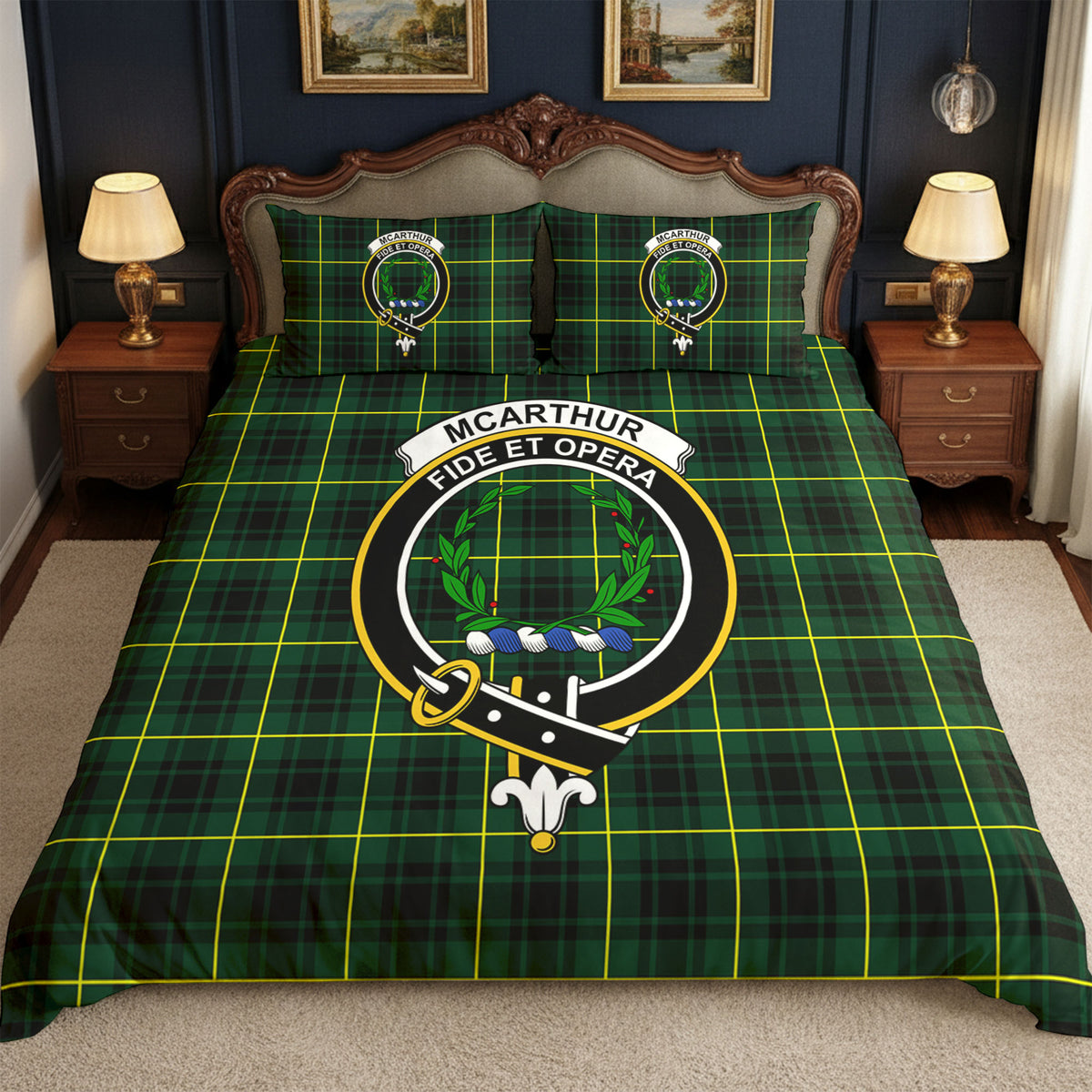 McArthur Modern Tartan Crest Bedding Set