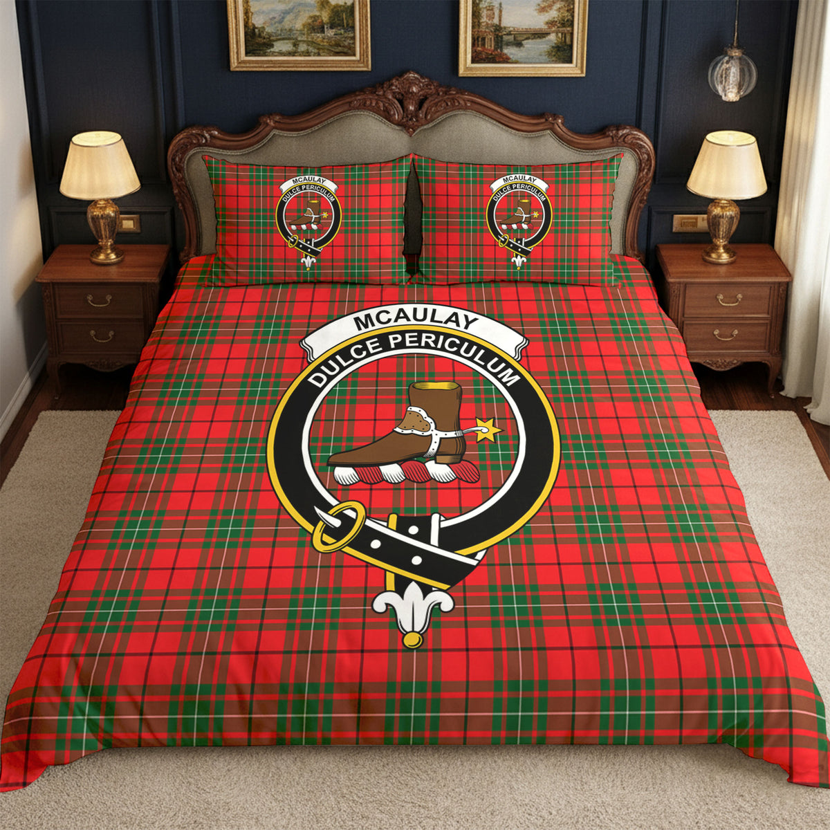 McAulay Modern Tartan Crest Bedding Set