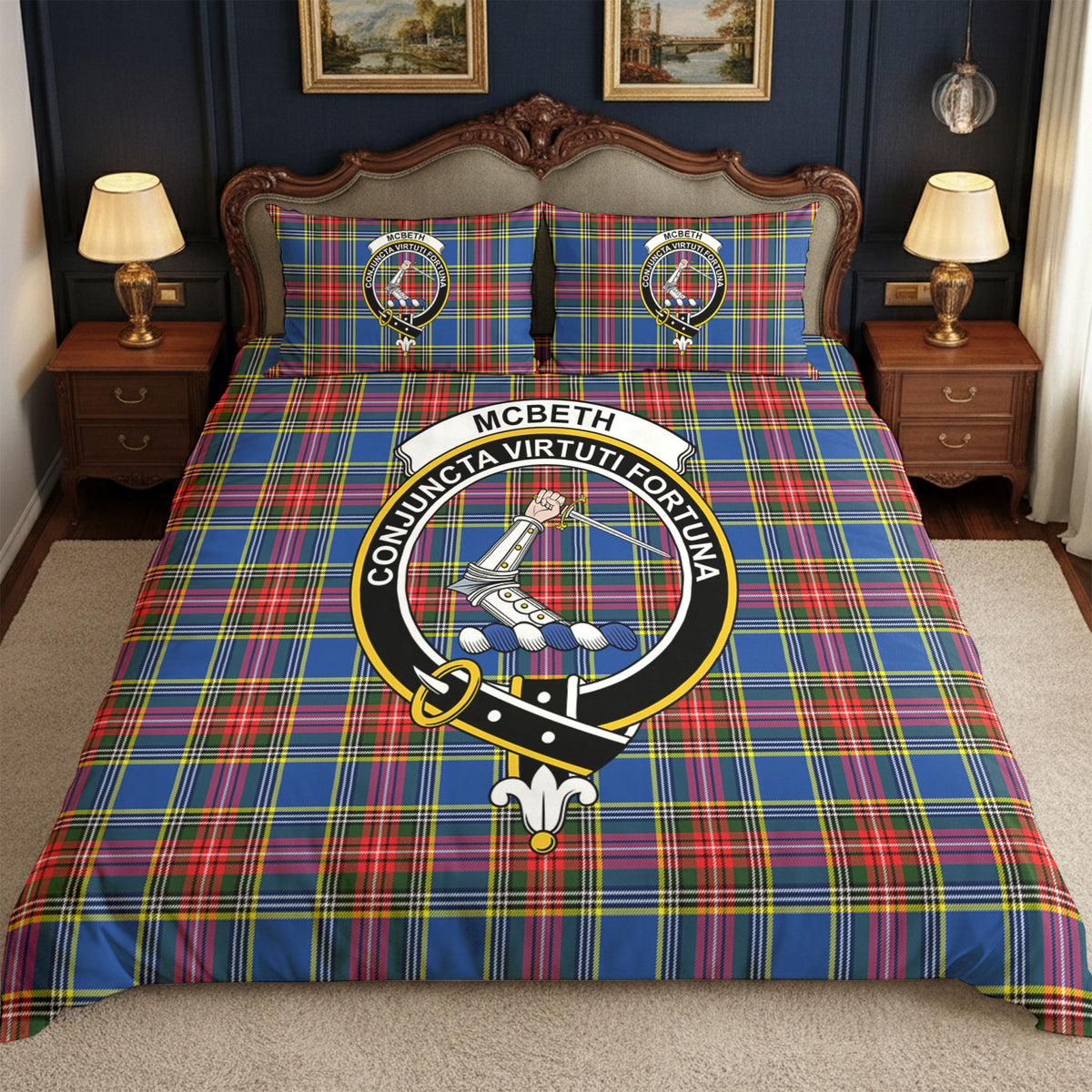 McBeth Modern Tartan Crest Bedding Set