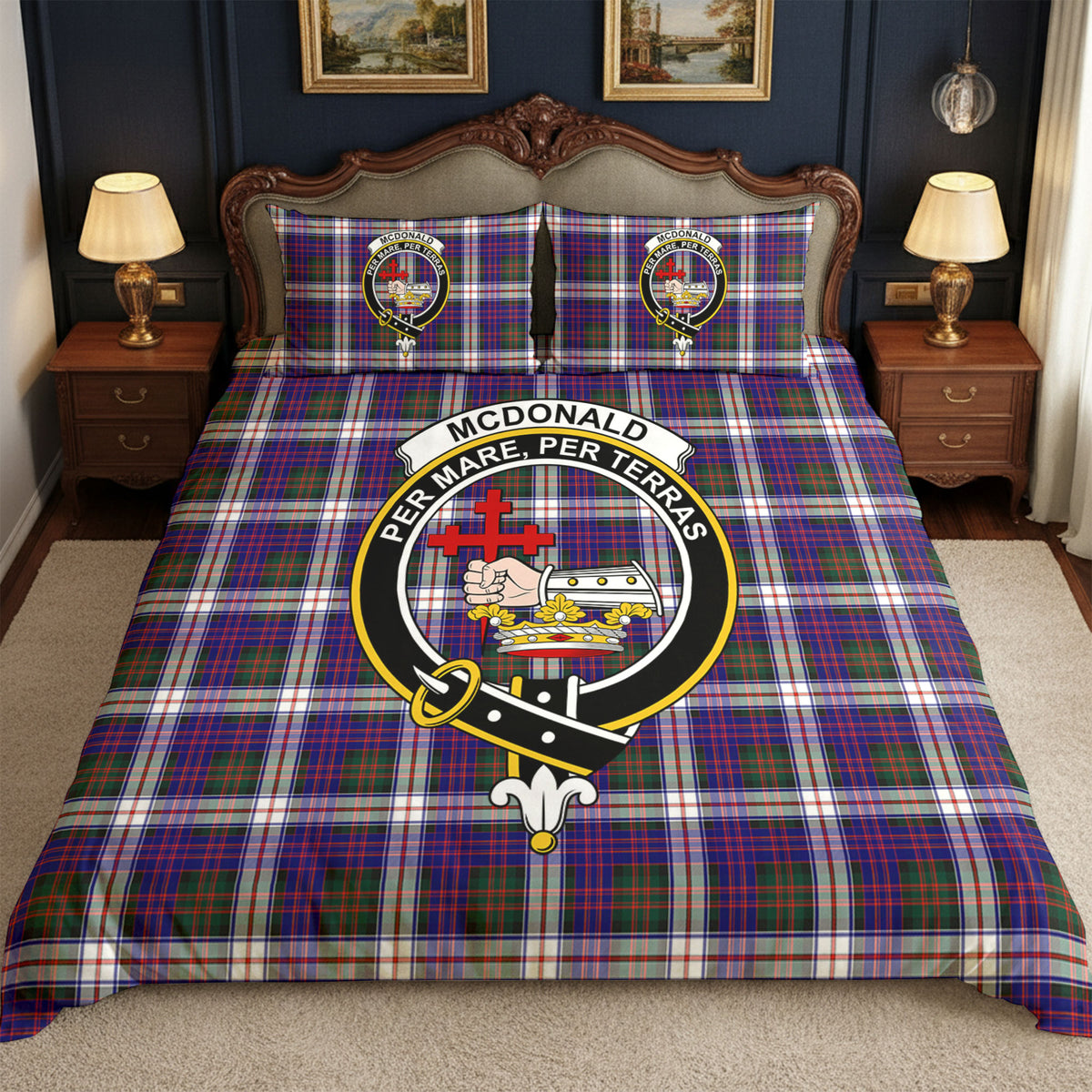 McDonald Dress Modern Tartan Crest Bedding Set