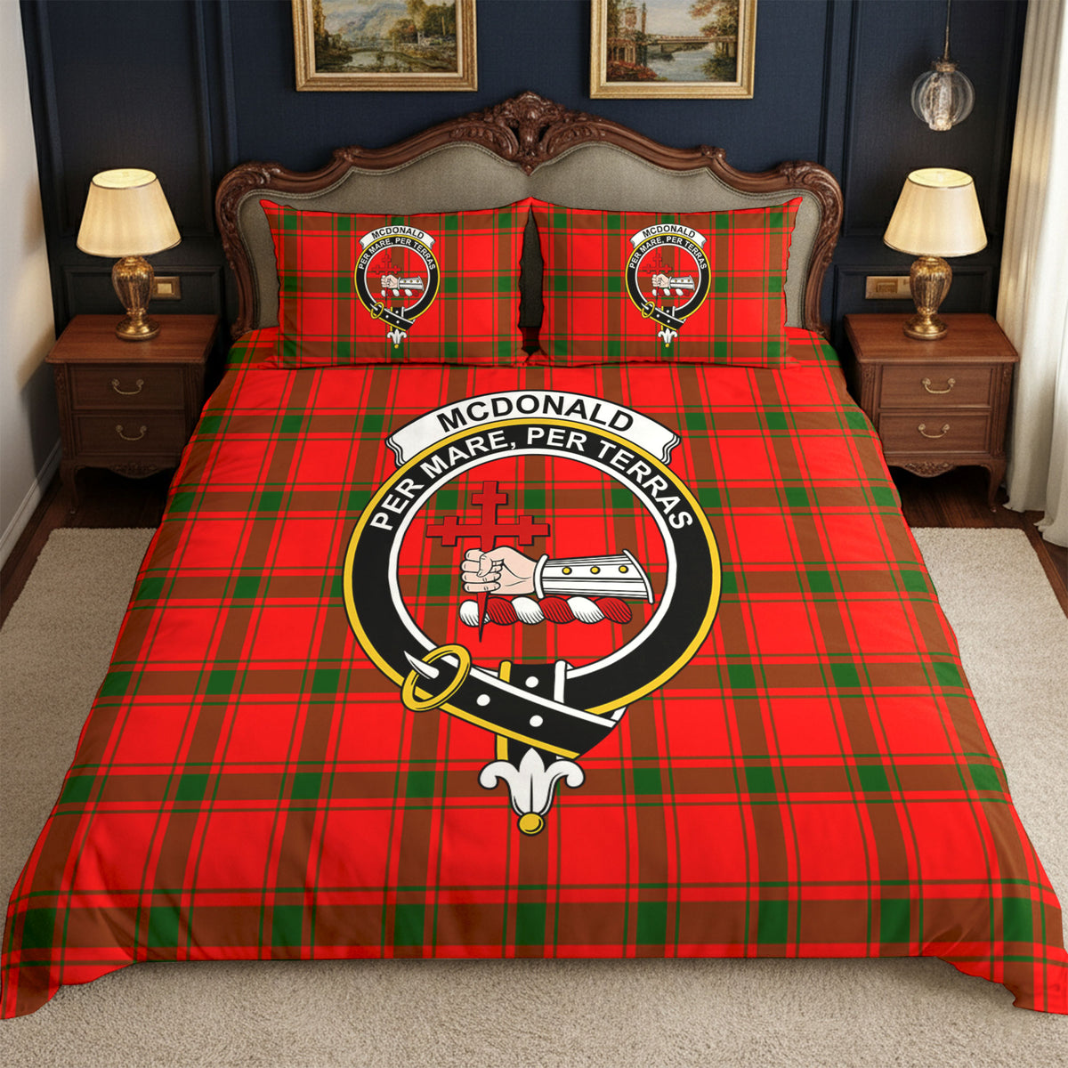 McDonald of Sleat Tartan Crest Bedding Set