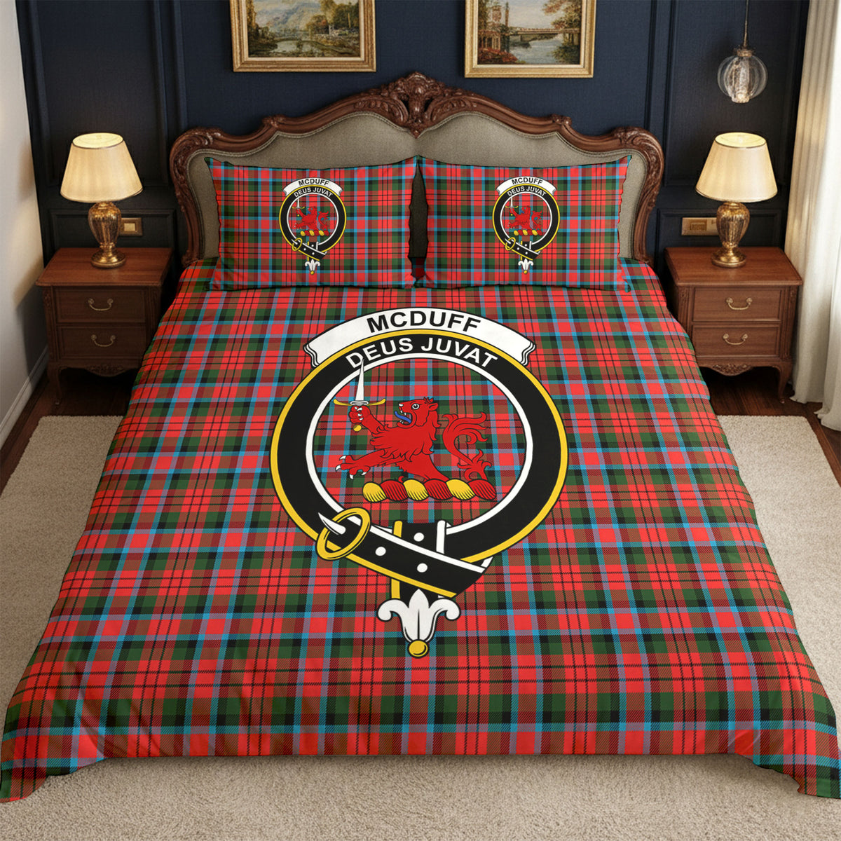 McDuff Modern Tartan Crest Bedding Set