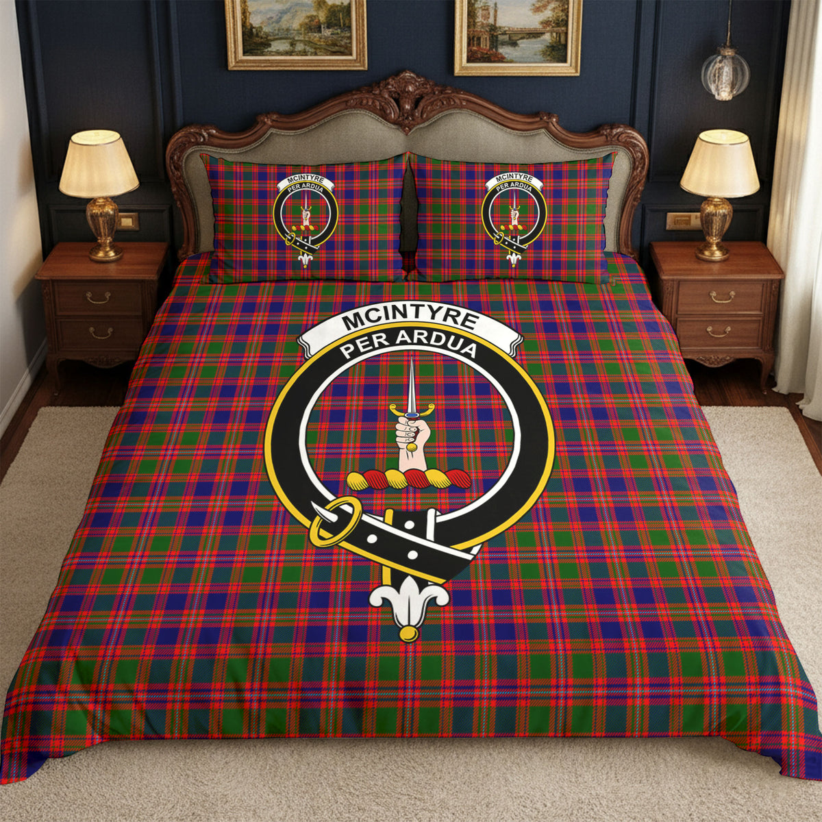 McIntyre Modern Tartan Crest Bedding Set