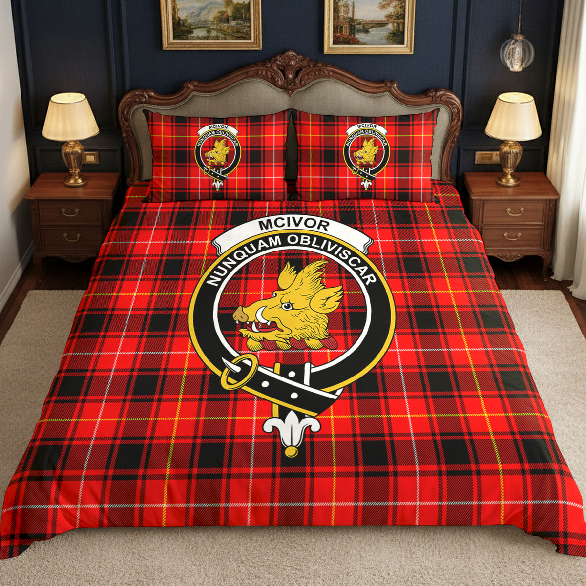 McIvor Tartan Crest Bedding Set
