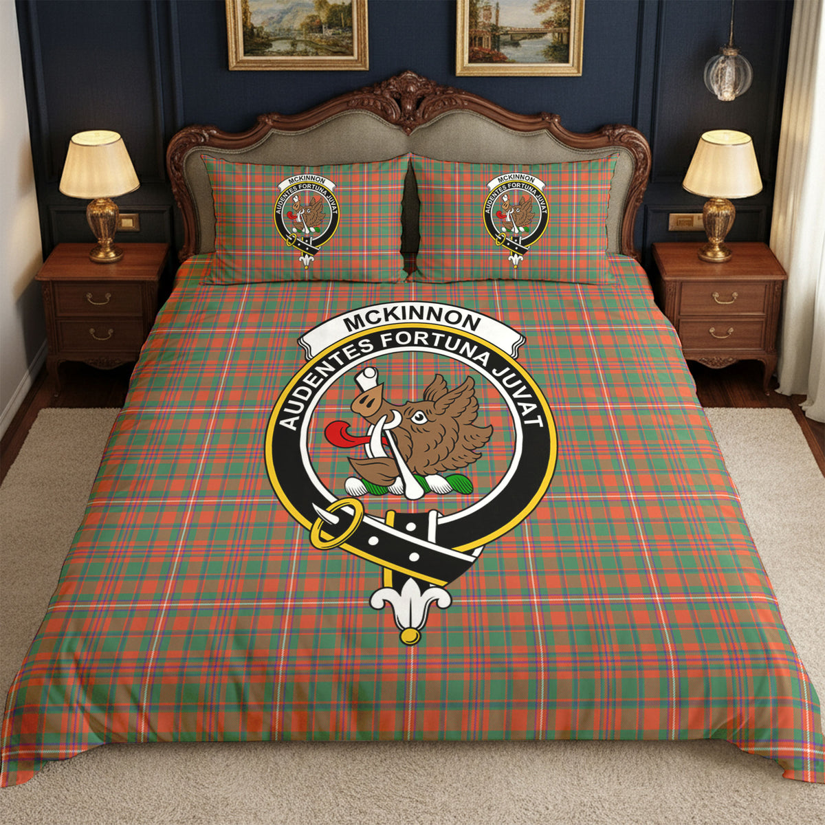 McKinnon Ancient Tartan Crest Bedding Set