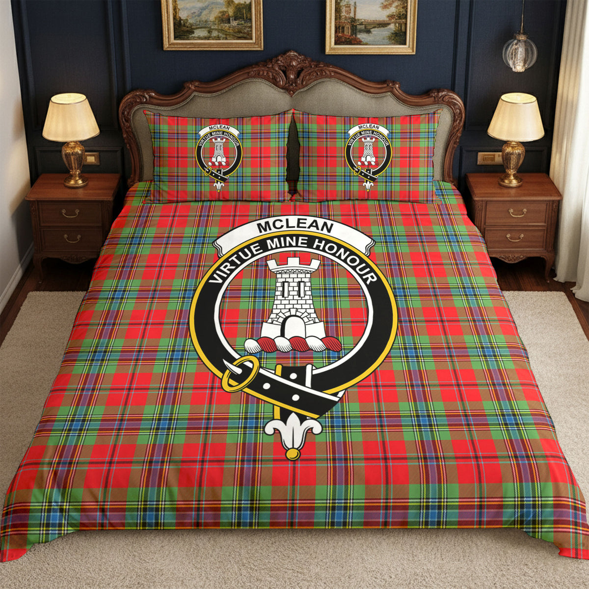 McLean of Duart Modern Tartan Crest Bedding Set