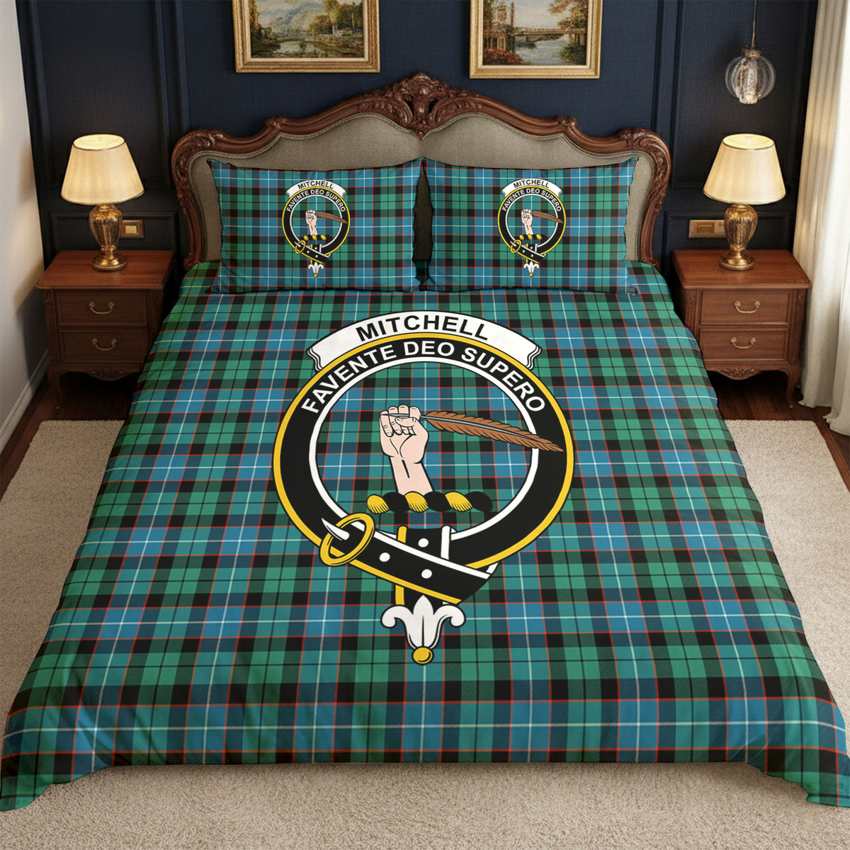 Mitchell Ancient Tartan Crest Bedding Set