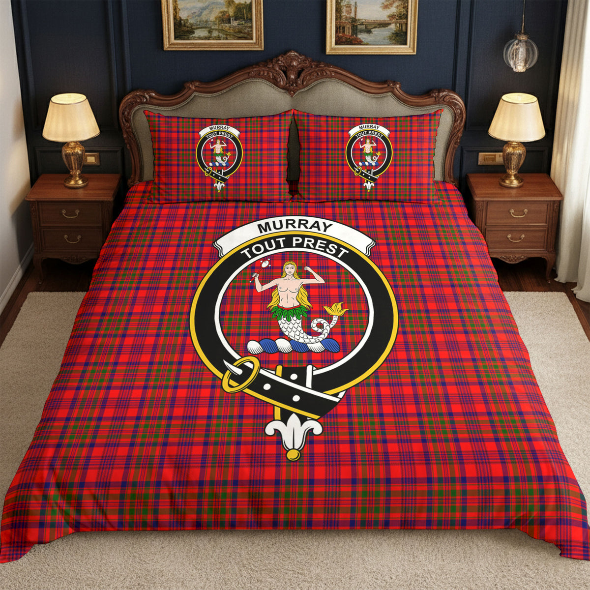 Murray of Tulloch Modern Tartan Crest Bedding Set
